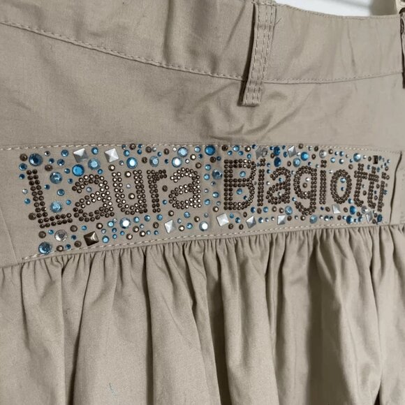 Laura Biagiotti Girls skirt Sz 9/10A/cm 140 Beige With Rhinestones Details - Picture 5 of 8